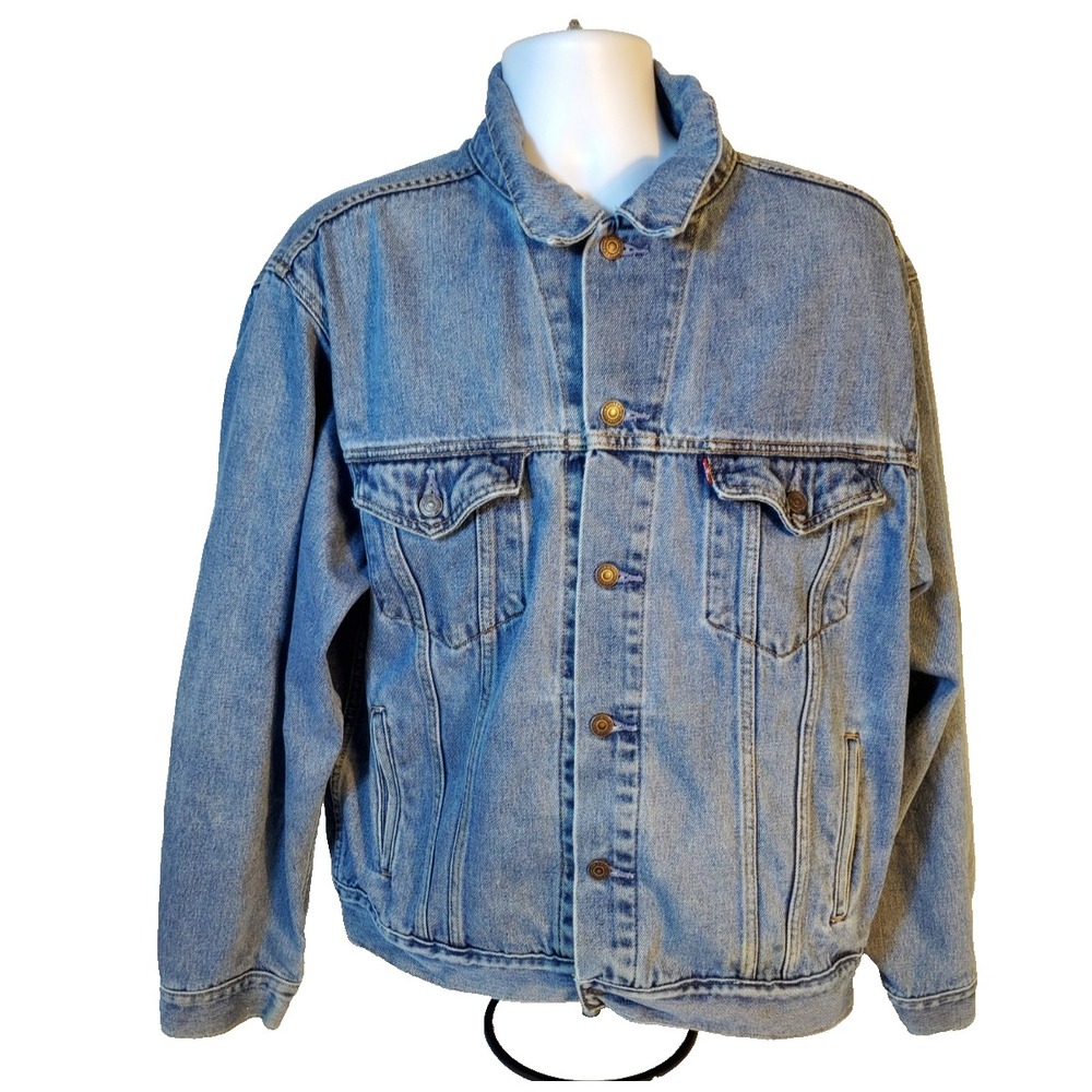 Levi's Standard Trucker Blue Jean Jacket Size Large 100% Cotton - Picture 1 of 8